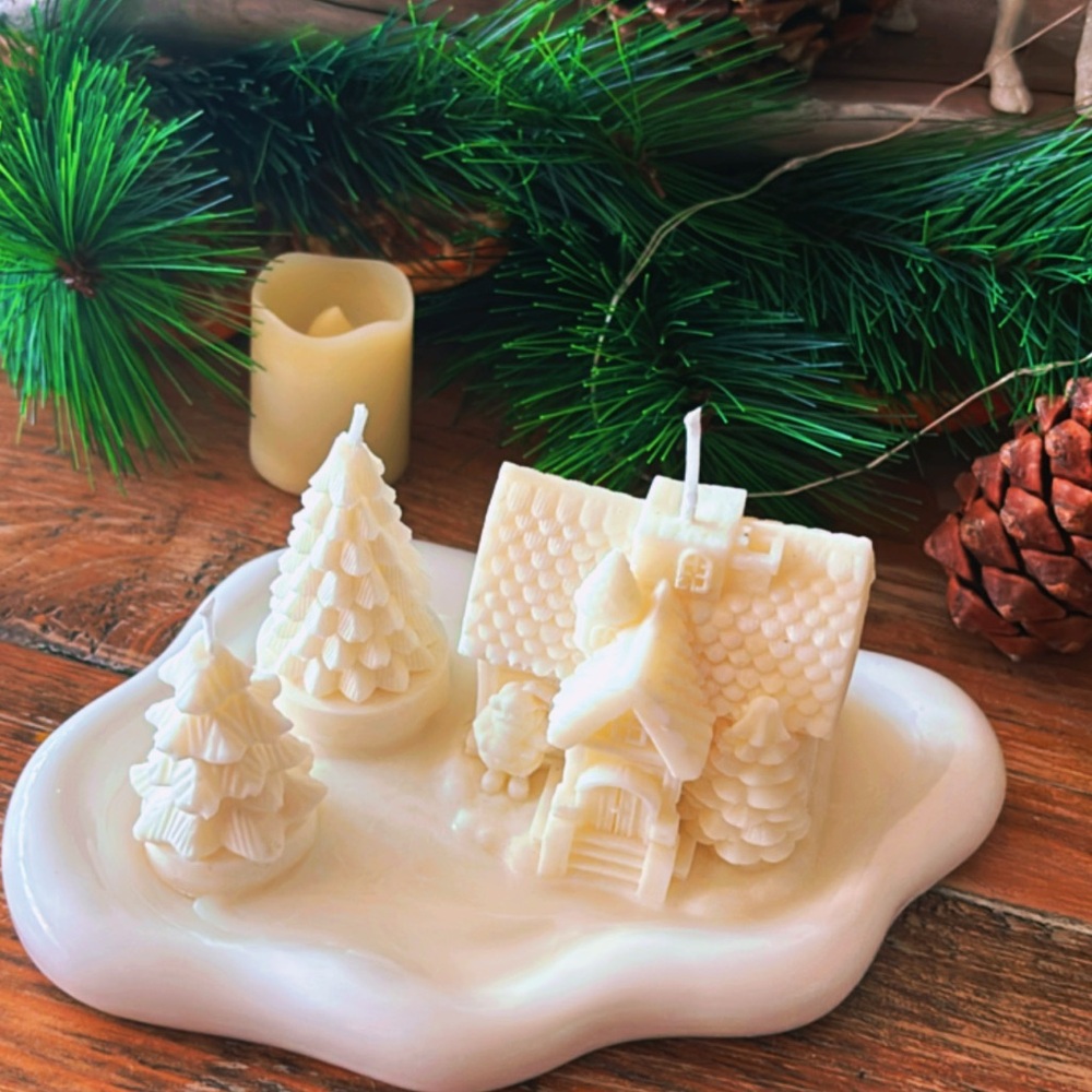 Cream Holiday Candle Set